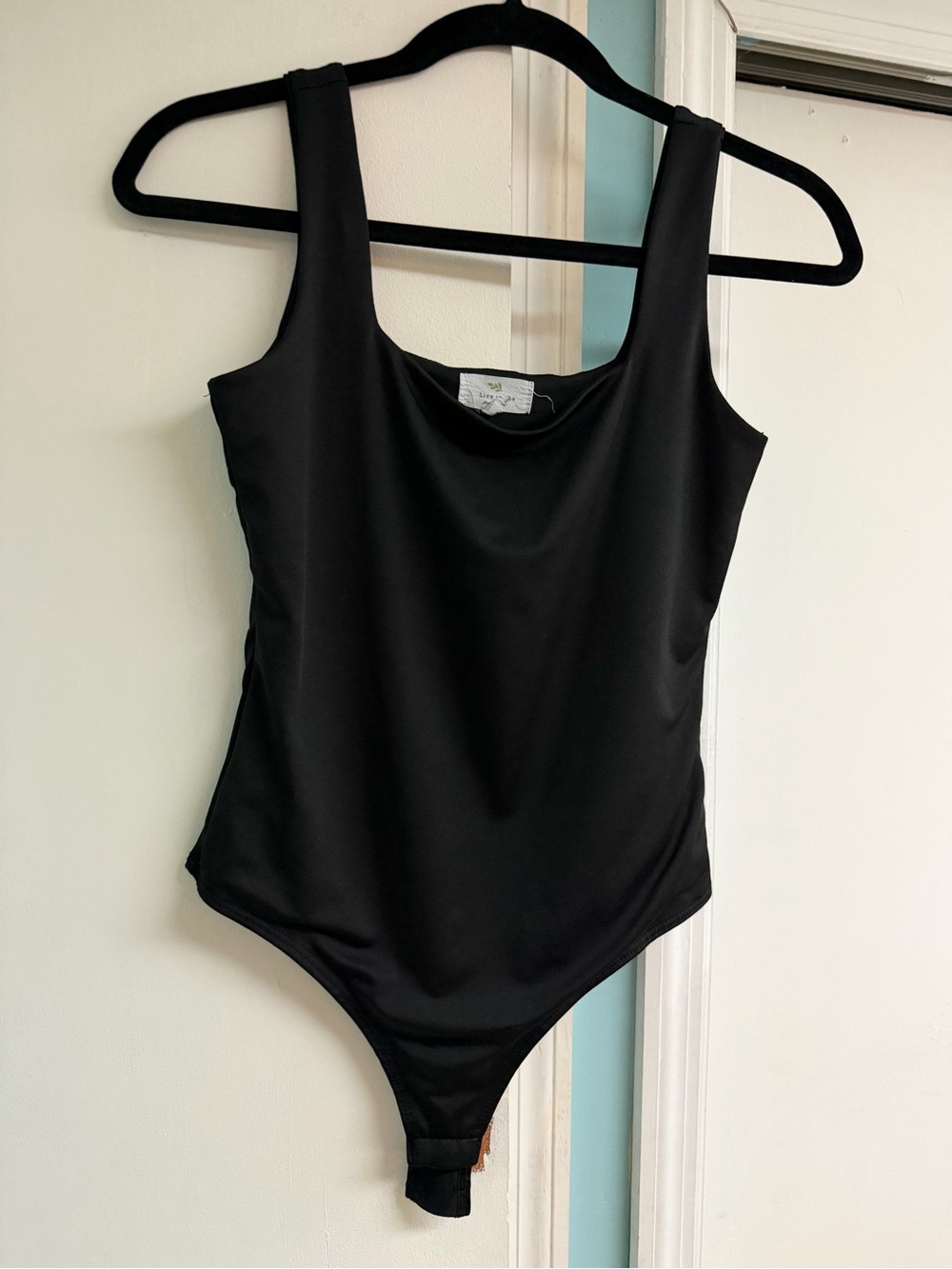 Black Scoop Neck Bodysuit - Women